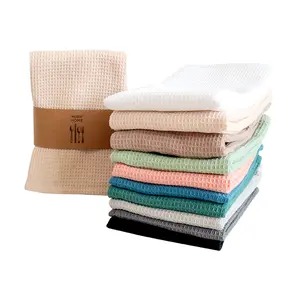 Kain Lap Tangan Katun Waffle Kain Lap Dapur Honeycomb Daya Serap Tinggi