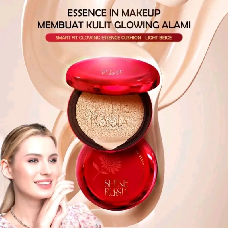 Shine Russia + CUSHION BUNGA MATAHARI - Plus Smart Fit Glowing Essence Cushion With Sunflower Extract - Cushion Dengan Antioksidan yang Mencerahkan & Anti Luntur