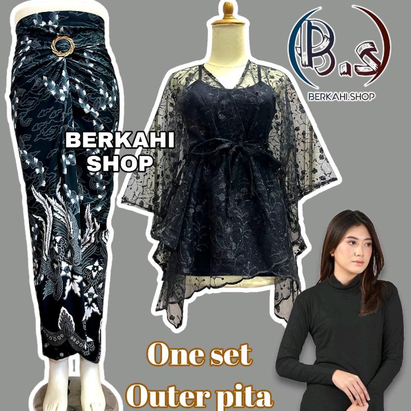 Outfit Atasan Fashion Satu Set Outer brokat cape Brokat Crop Kondangan Pesta Brokat seragam Bridesmaid Terbaru 2024-2025 2