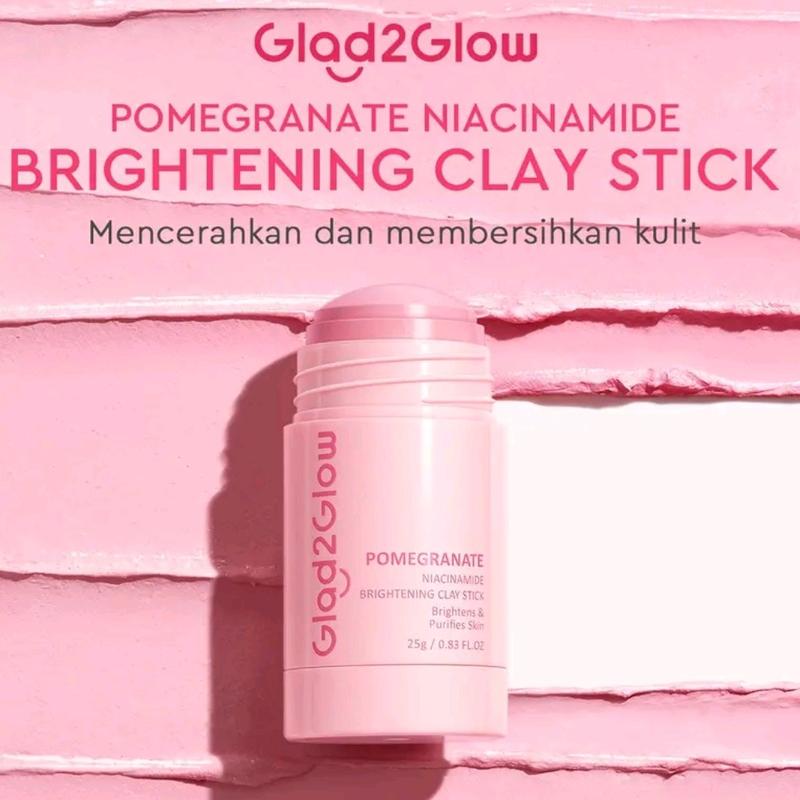 GLAD2GLOW CLAY STICK Mugwort / Volcano / Pomegranate/ Perawatan Wajah/ Komedo/ Masker/ Jerawat/ Melembutkan/ Bopeng 1