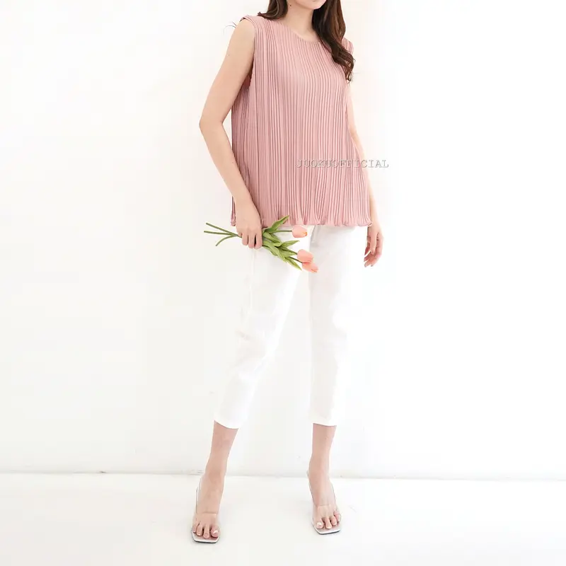 Atasan Plisket BB Wavy Tanpa Lengan / Baju Plisket / Tanktop Plisket / Pleated Top 4