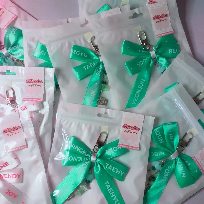 blissties // ribbon bagcharm keychain by decuthings 2