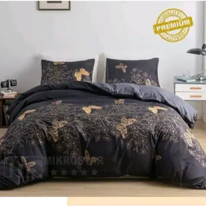 Bedcover Two Tone Motif Buterfly Royale BeSTAR Paket  Kumplit Sprei Sarung Bantal  Sarung Guling