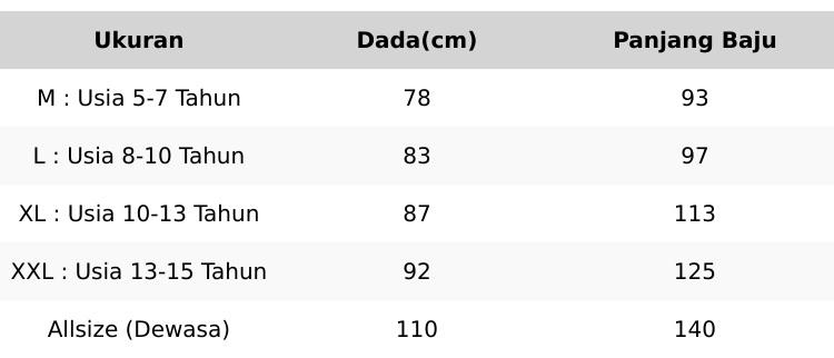 Mecca Kids Gamis Abaya Set Jersey Premium Adem