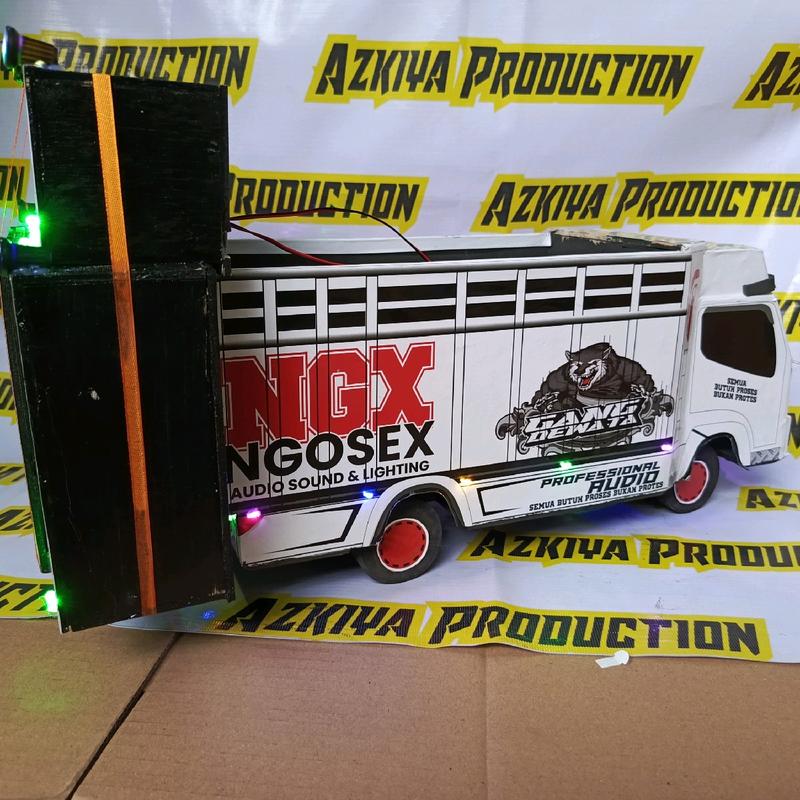 Truk Miniatur Sound Horeg Nanda Audio NGX Ngose Truck Led Lampux Sudah Bluetooth Mainan - Toy bak dump 3