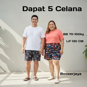 Paket 5 Pcs Celana Boxer Jumbo Pria Wanita Celana Kolor Pendek Big Size Laki-Laki Perempuan santai Murah Bahan Katun Nyaman ada Kantong Motif Distro pakaian dalam pria Shorts hot pants jumbo Panjang sepaha cewek cowok Remaja dewasa extra jumbo