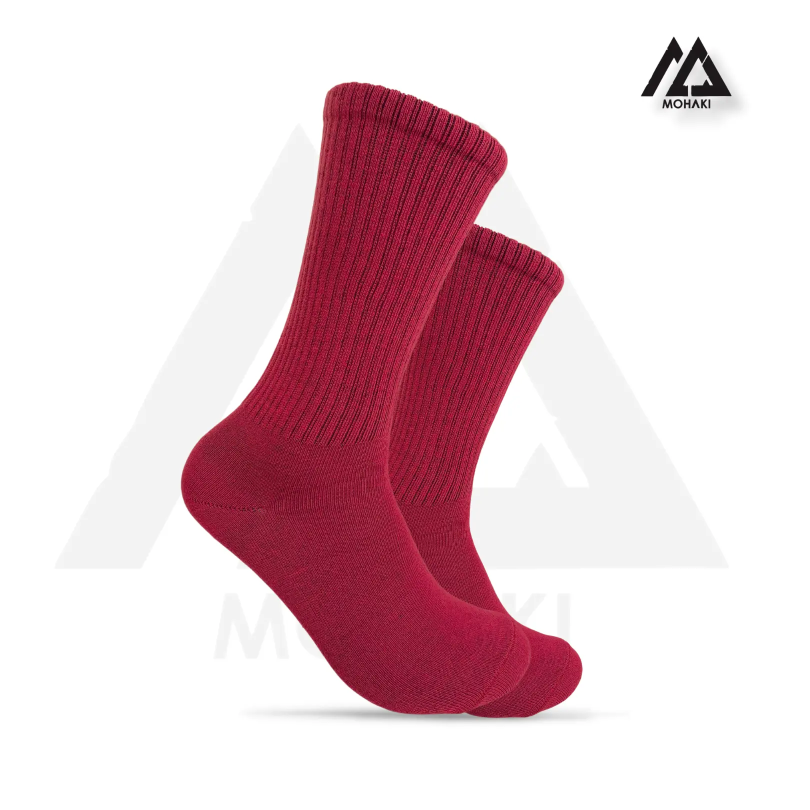 MOHAKI OFFICIAL - Kaos Kaki Oldschool Skate Motif Polos Basic MAROON