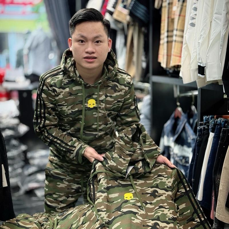  Bộ nỉ bông pha dàn di nam QCCc loại 1 hoạ tiết dành cho nam 