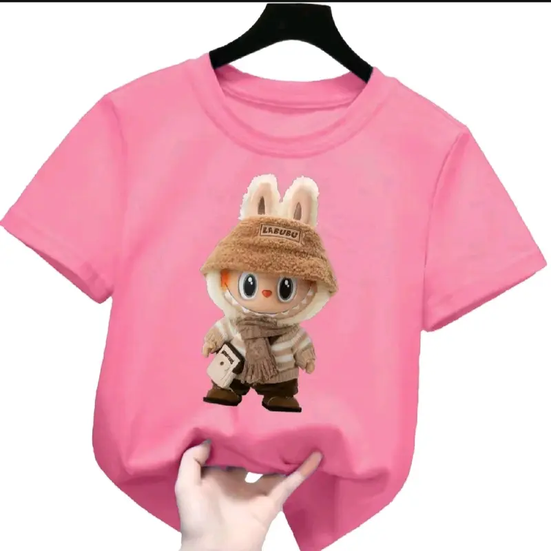 Atasan baju anak perempuan motif labuhu monster 3D 1-12 tahun lengan pendek Fashion Bunda 3