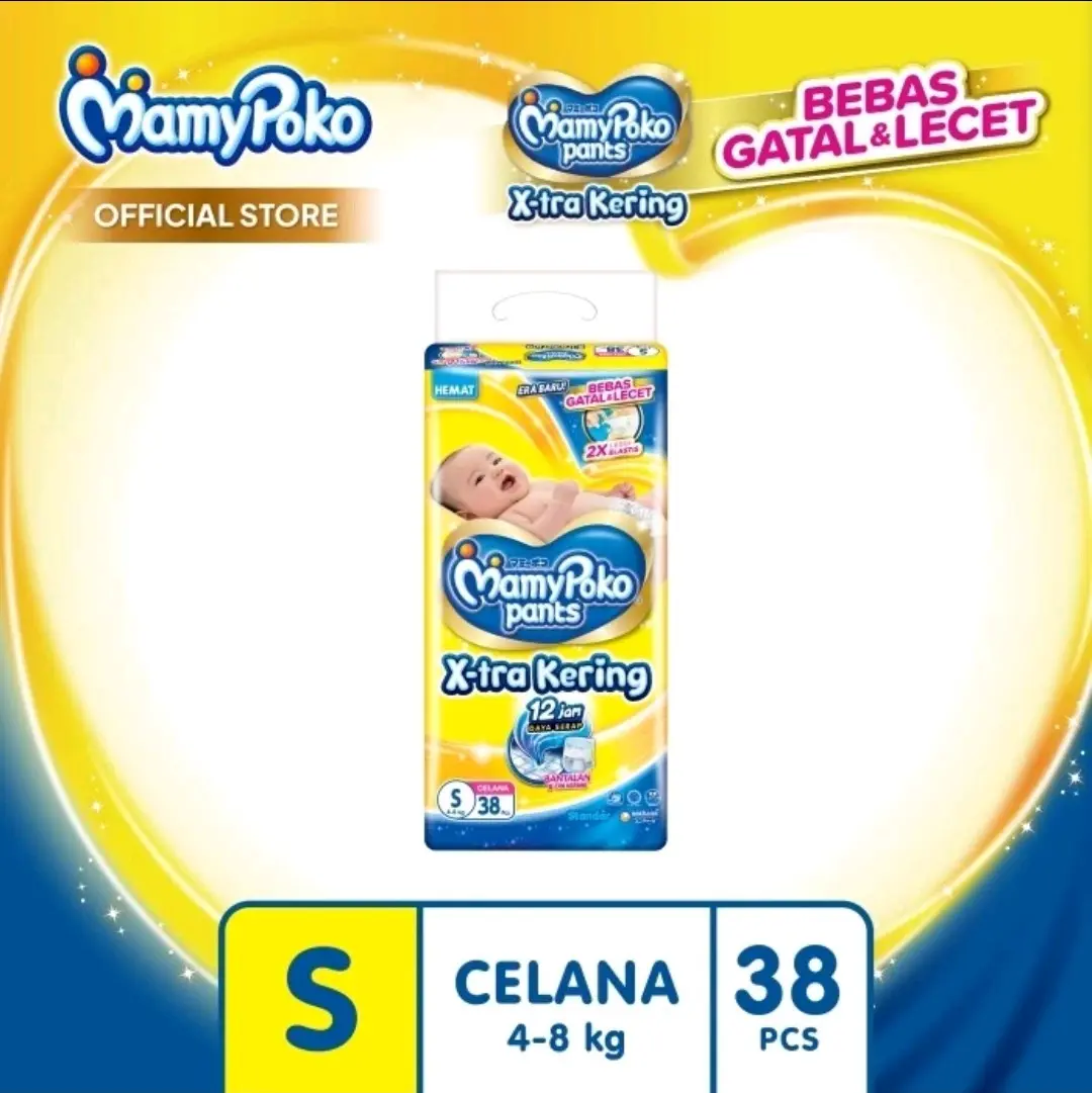 Mamypoko Pants X-tra Kering S38 S 38 Popok Celana