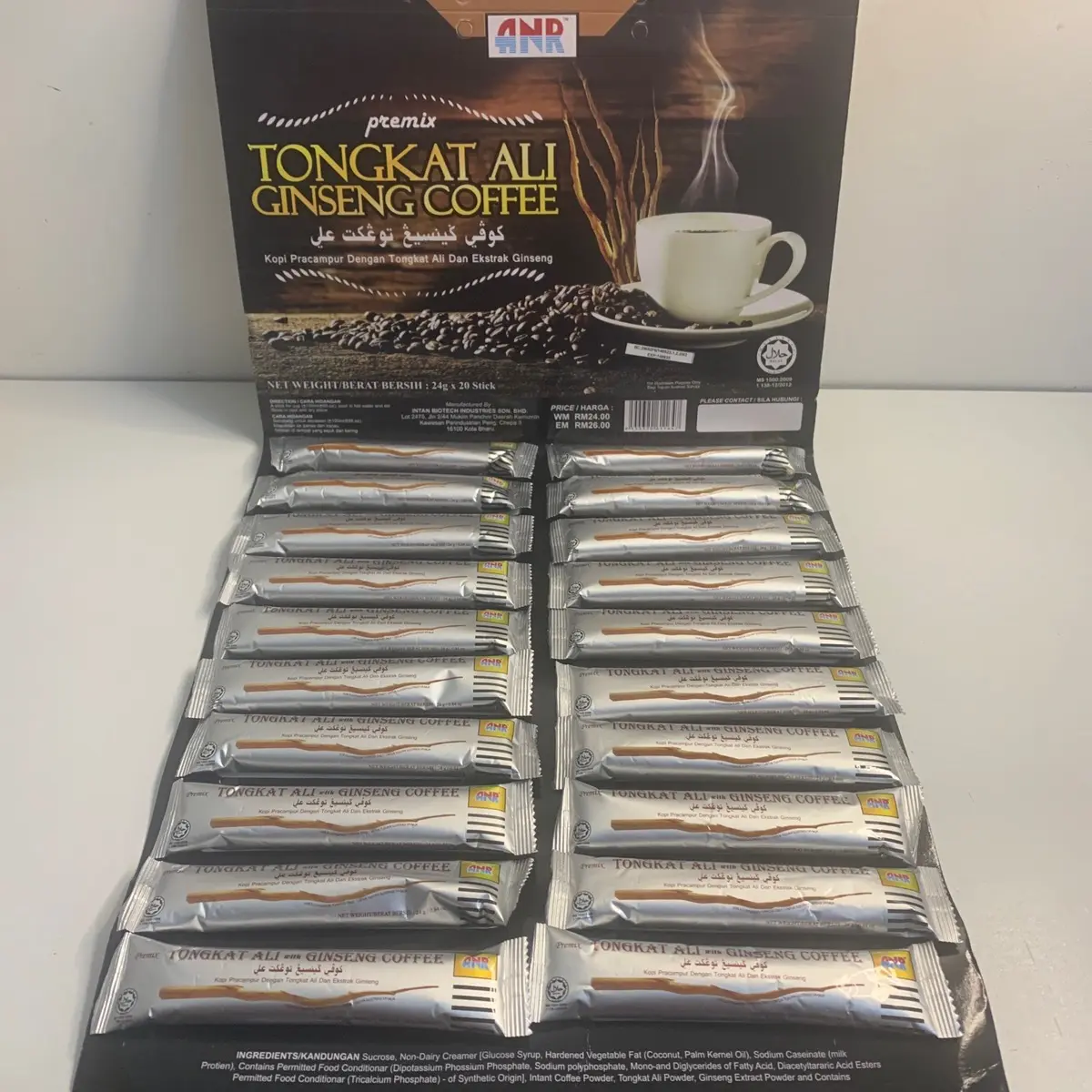TONGKAT ALI ANR GINGSENG COFFEE 1 PAPAN 20 PAKET Kopi
