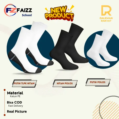 6 Pcs kaos Anak Kaos Pramuka TK SD SMP SMA hitam putih tebal PE - kaos Kaki faizz School Socks - kaos Tebal SD SMP SMA Hitam Putih Fashion sarung Sekolah Kaus Kaki Tebal 0