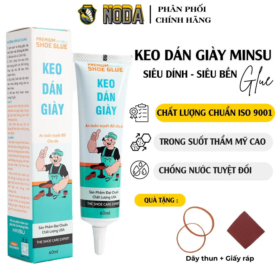 Keo Dán Giày Trong Suốt Siêu Dính Đa Năng Chính Hãng MINSU M2522 Chuyên Dụng Cho Giày Dép Thể Thao An Toàn Cho Da 60ml