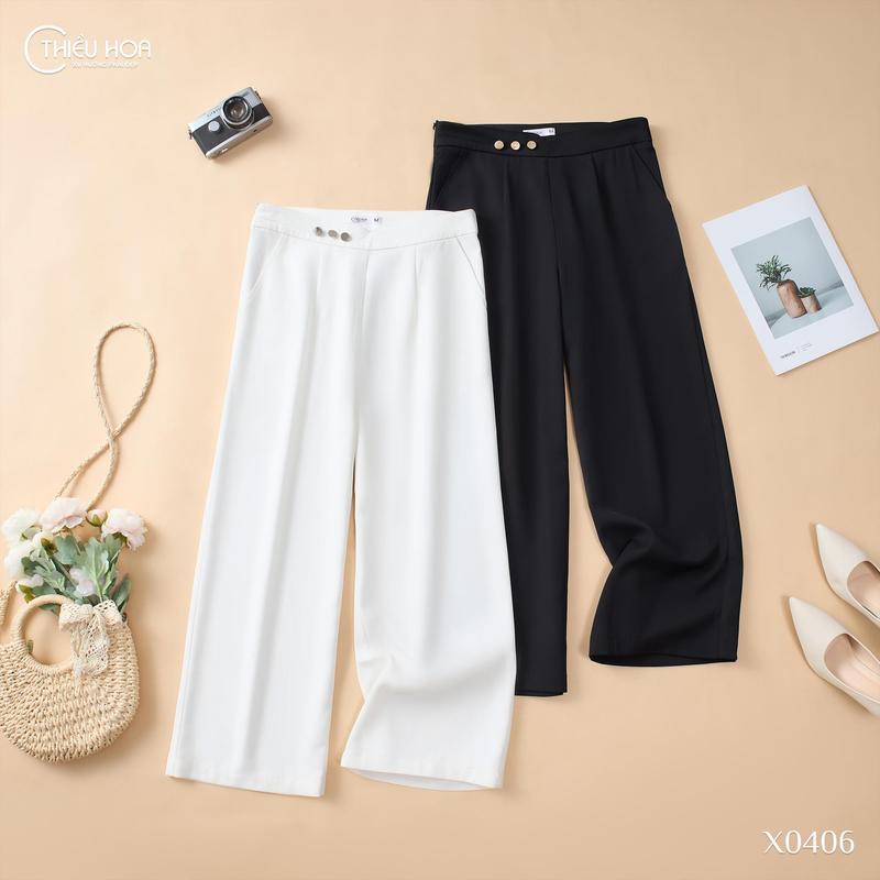  Quần Dài Kaki Lụa Nữ Trung Niên Thanh Lịch Trang Nhã tặng mẹ Thương Hiệu Thiều Hoa QD5X0406 