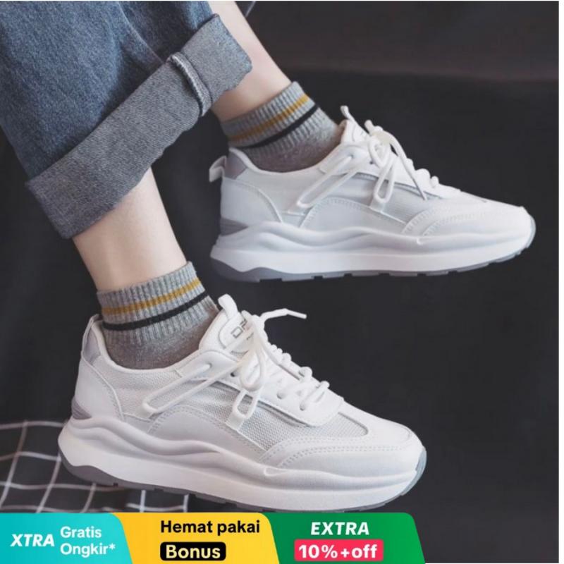 SR Sepatu Sneakers 07 Wanita Sepatu Kasual Wanita Sepatu Putih TikTok Shop