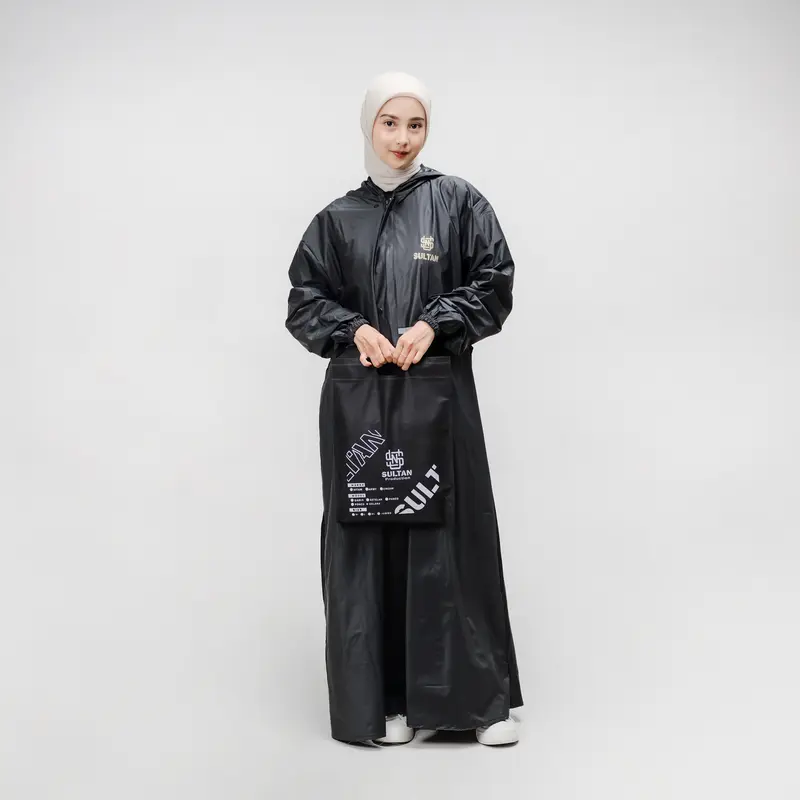 SULTAN Jas Hujan Gamis Syar'i Panjang Wanita Dewasa Hitam 1