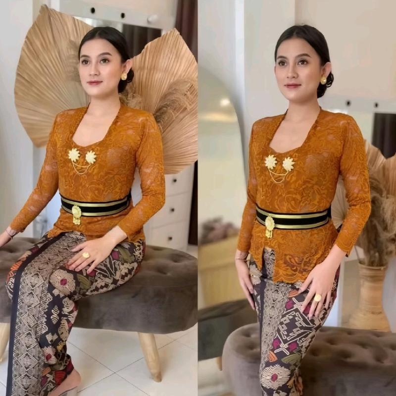 (KEBAYA SAJA) /Kebaya jadi Sofia full Strait / kebaya modern / kebaya brokat/ atasan tradisional/KEBAYA EMILLY Panjang kamen bali wisuda 5