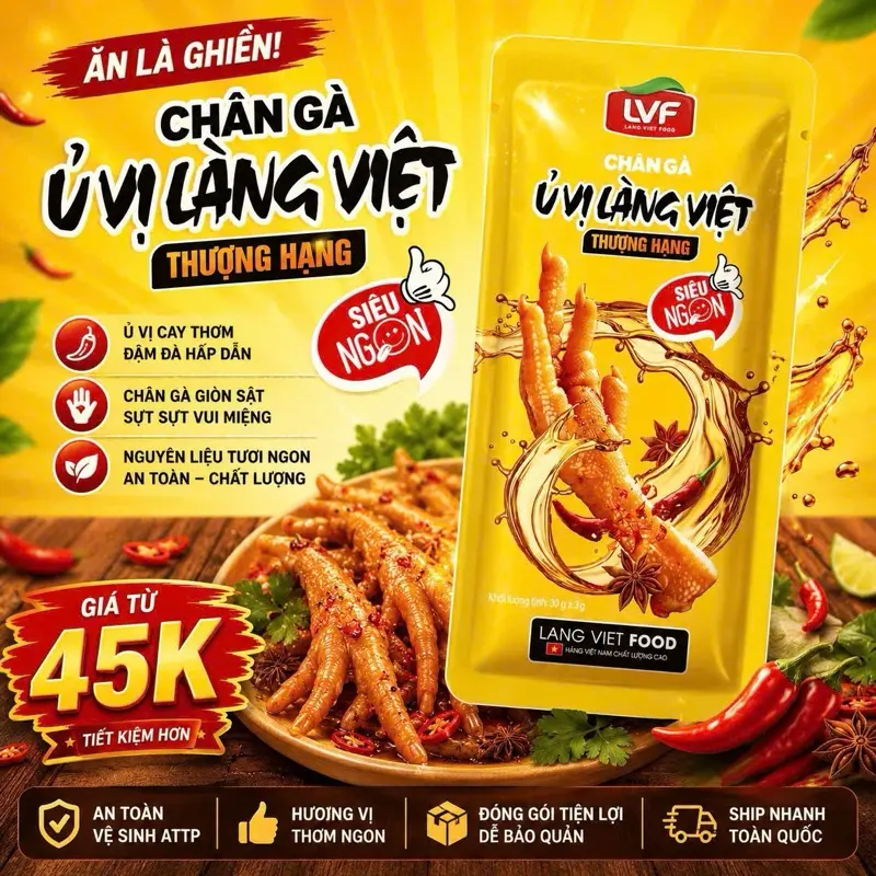 [Combo 10 Chân gà ủ vị cay màu Vàng] (loại chân nhỏ) chângà