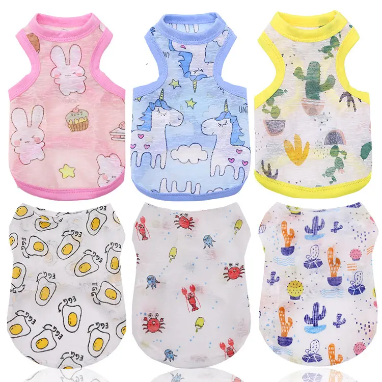 Pet Small and Medium Dogs Jarre Aero Bull Cat Teddy Bichon Dog Clothes Spring and Summer Sun Protection Cool Vest Supplies