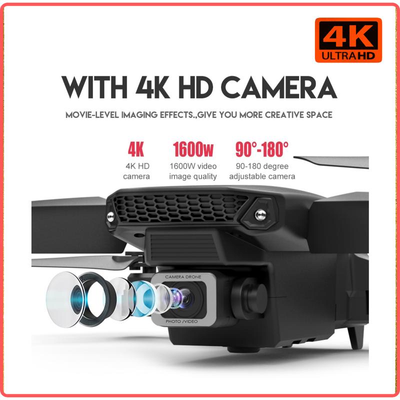 Drone E88 Pro  Kamera HD 4K, Desain Lipat Portabel, Stabilitas Tinggi, dan Mudah Dikendalikan untuk Pemula dan Profesional Camera 5