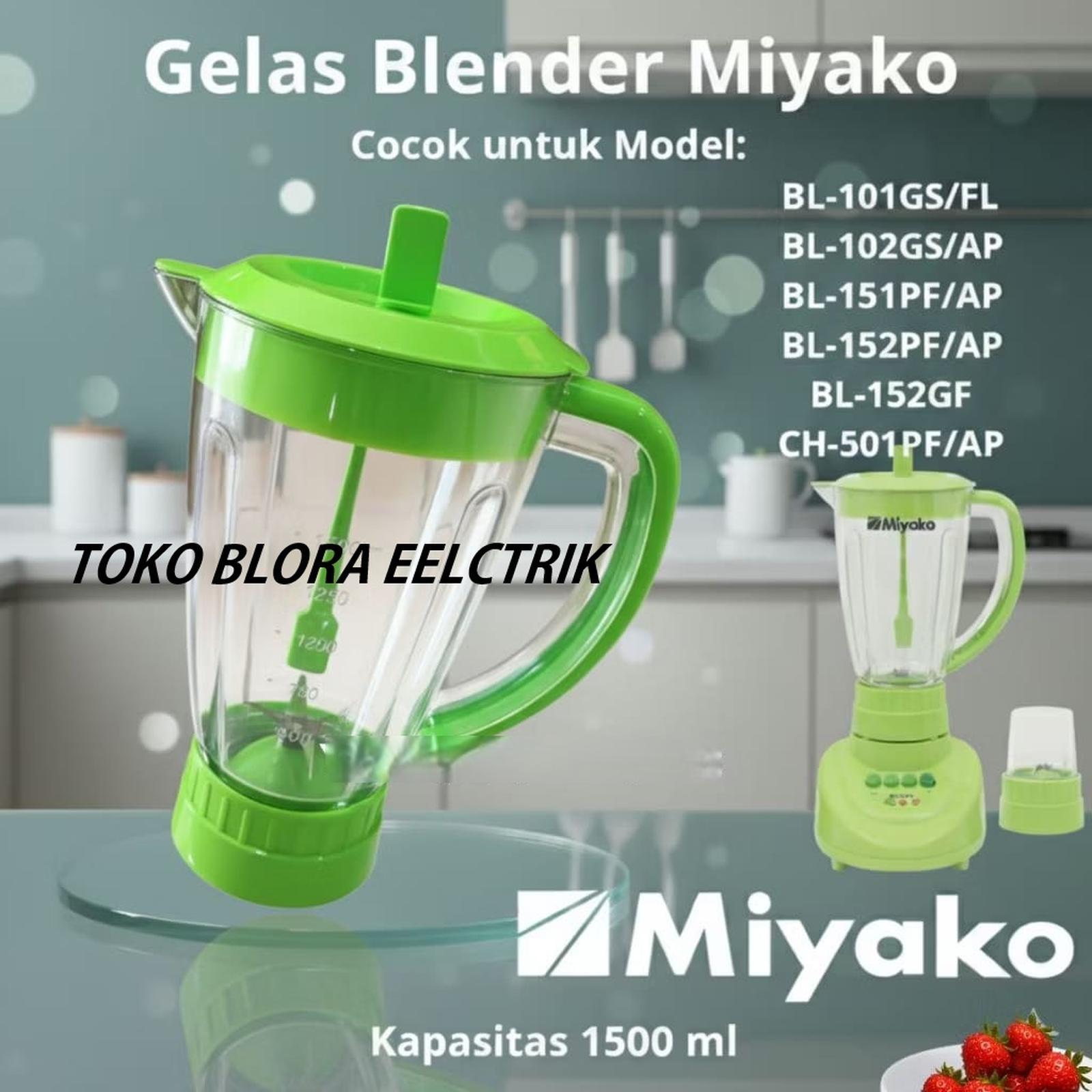 GELAS BLENDER MIYAKO 152 PF/AP 1 SET KAPASITAS 1,5 LITER -PLASTIK