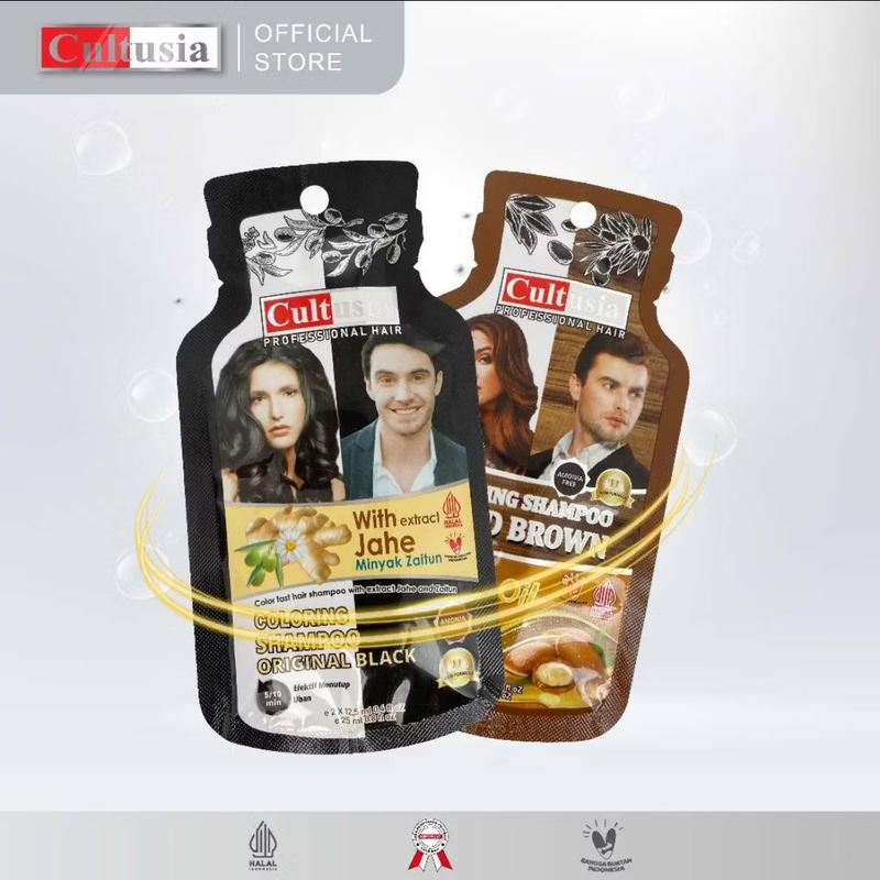 Cultusia Shampoo Original Black & Wood Brown Saset 25ml 0