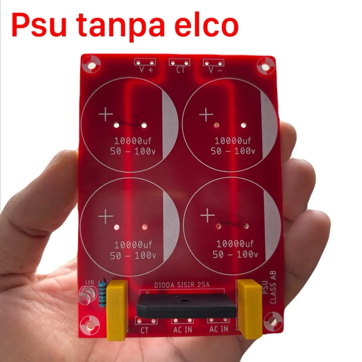 Kit psu penyearah tegangan tanpa 4 elco class ab powersupplay penyearah travo untuk power amplifier class Ab