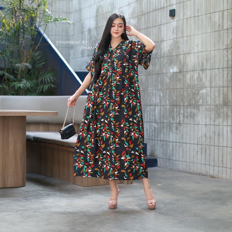 Dress SIFA Kekinian Bumil Ld 120cm Daster Remaja Daster Hits Baju Motif Ruffle Dewasa live Rayon bumil Busui Daster Motif Bunga 1
