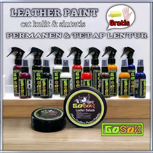 Gosok Cat Kulit Asli & Sintetis Gosok Leather Paint 100ml & 60ml Permanen Tetap Lentur untuk Sepatu Jaket Tas Dompet Jok Sofa