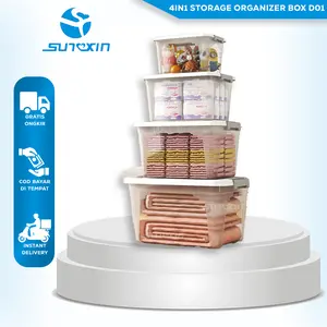 SUNXIN Container Box 4IN1 Storage Organizer Box D01/ Tempat Penyimpanan Multifungsi Kontainer Plastik