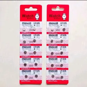 Batrai jam lembaran isi 10pcs Maxell LR626 SR626SW/377 1.55V / Mikro Alkaline Cell Watches