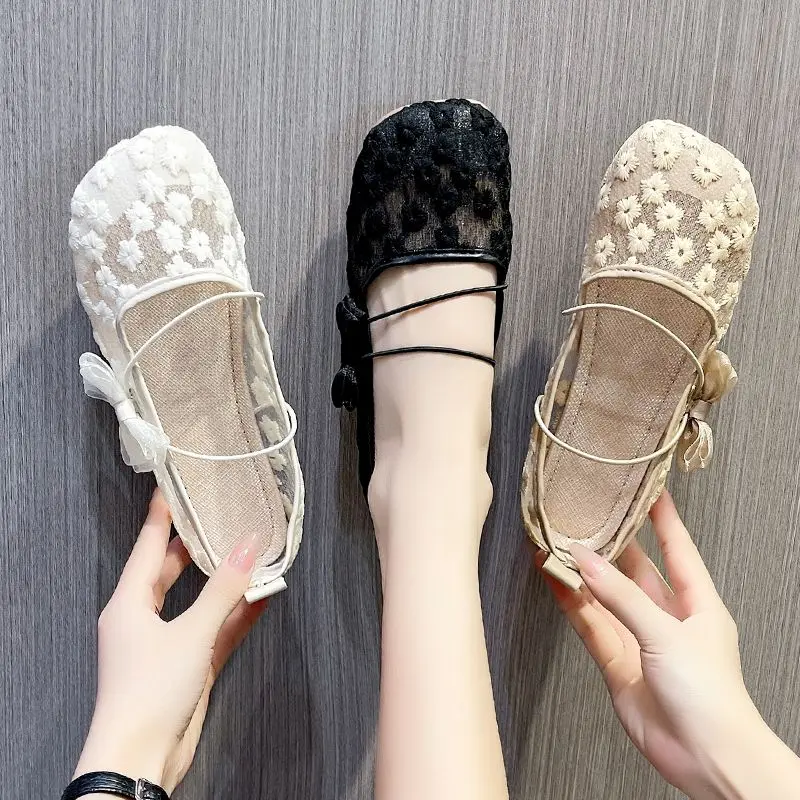 Giày Mary Jane Gommino Lười, Lưới Thoáng Khí, Đế Mềm, Phong Cách Hoang Dã
