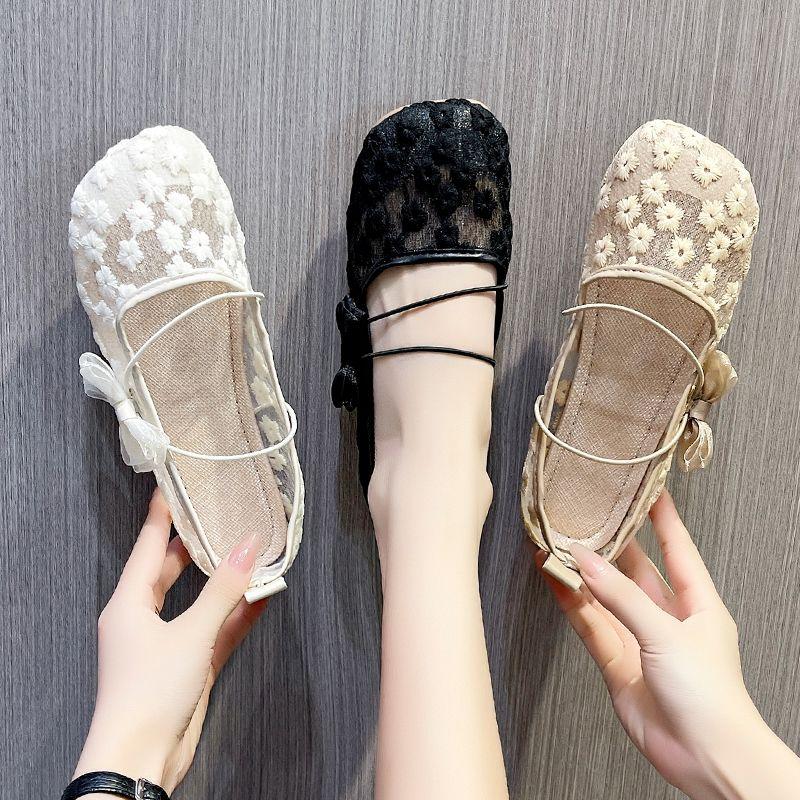 Giày Mary Jane Gommino Lười, Lưới Thoáng Khí, Đế Mềm, Phong Cách Hoang Dã