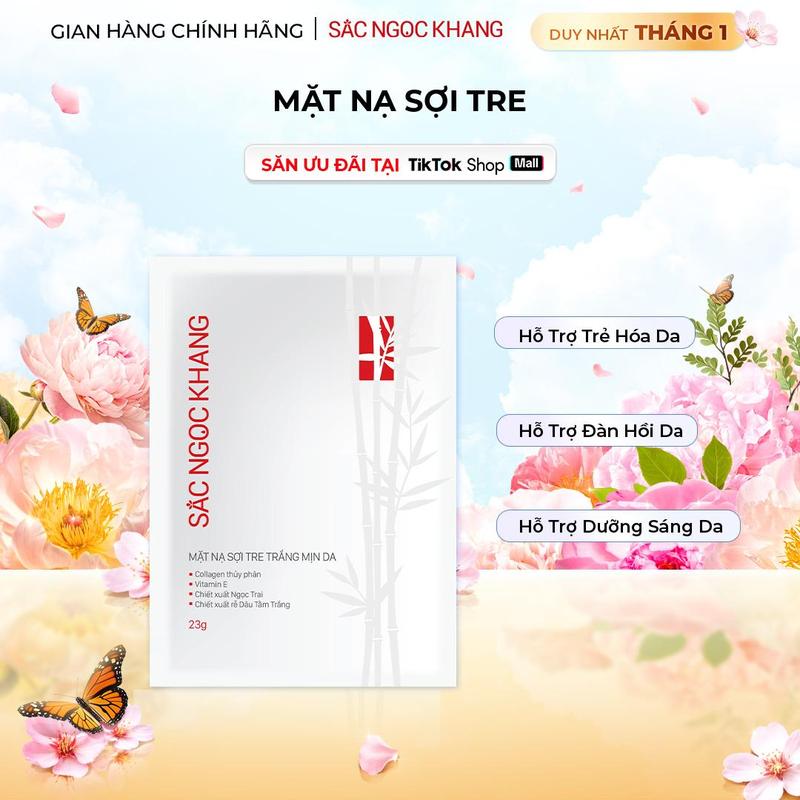  Mặt Nạ Sợi Tre Ẩm Mịn Da Sắc Ngọc Khang  1 miếng 23G  Dưỡng Ẩm Da Đắp Mặt Mask Skincare Làm Đẹp Da Dưỡng Da Mặt Nữ 