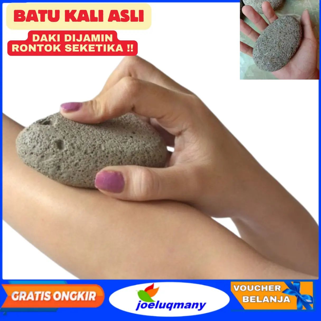 Batu Gosok Pembersih Daki Batu Kali Kulit Penggosok Punggung Asli