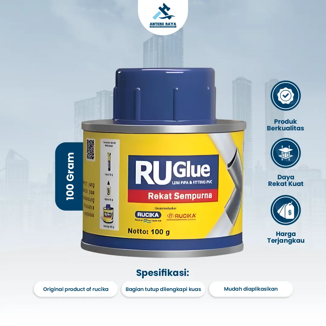 Lem Pipa Ruglue Rucika 100 Gram Perekat Pralon Super Kuat Original