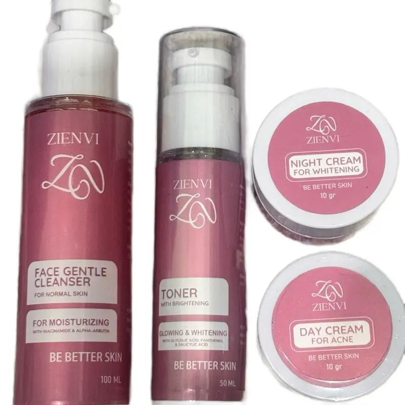 ZIENVI BEAUTY - PAKET WHITENING GLOW KEMASAN BARU (KRIM SIANG ACNE)- MENCERAHKAN Wajah 1