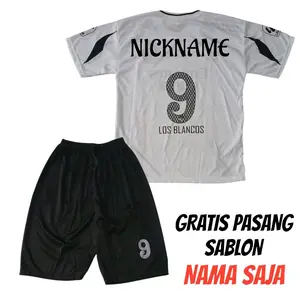Setelan Real Madrid Uniseks Cepat Kering dengan Sablon Nama Gratis - Baju, Celana Outdoor Sport