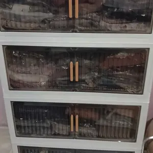 [COD/24H]Lemari Plastik Lipat 50/60/80CM 2-6 Susun Rak Penyimpanan Serbaguna Beroda untuk Kamar Dapur & Laundry Material PP Ringan Kuat Mudah Dibersihkan