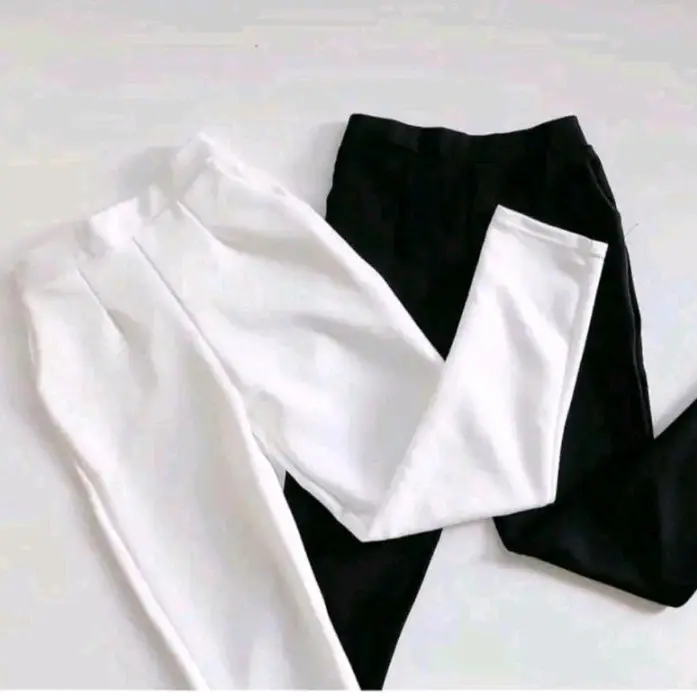celana pencil basic celana panjang wanita Scuba Tebal Kain Karet Lembut Melar Kerja Baggy Pensil Kantor