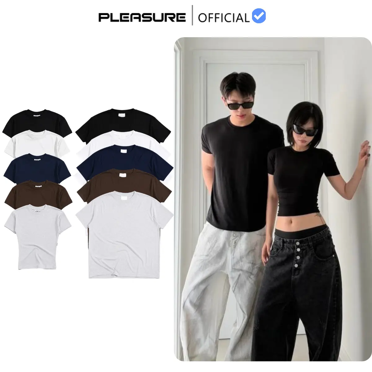 [ DEAL XẢ KHO ] [PHIÊN BẢN CHÍNH HÃNG ] Áo Thun PLEASURE From Relaxfit Tôn dáng NAM/ NỮ Vải EXTRA Siêu Co Giãn Mềm Mịn - Thời trang đơn giản, chất liệu cao cấp