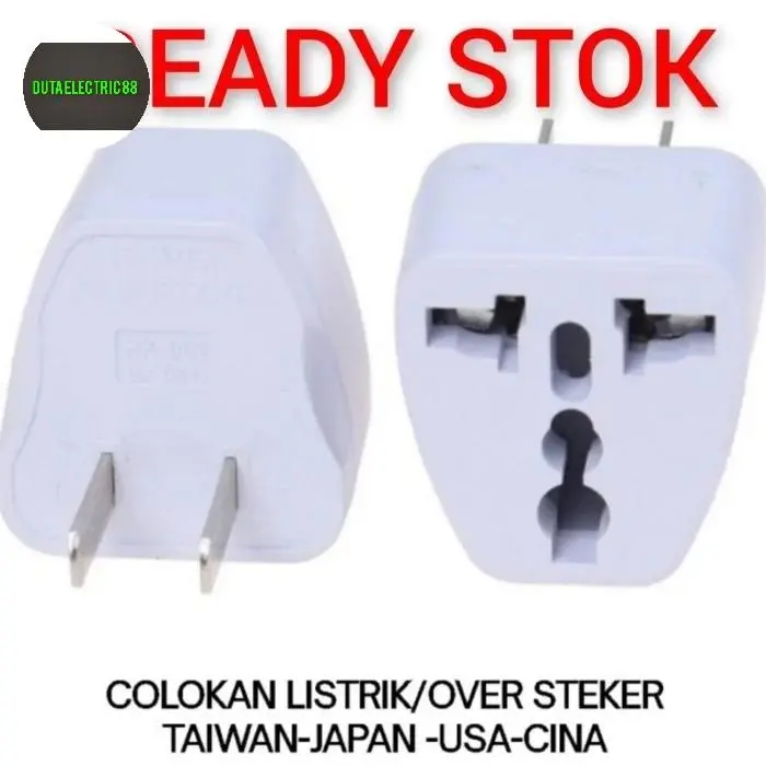 New arrival COLOKAN LISTRIK KAKI DUA 2 PIN GEPENG TRAVEL ADAPTOR JAPAN CINA TAIWAN