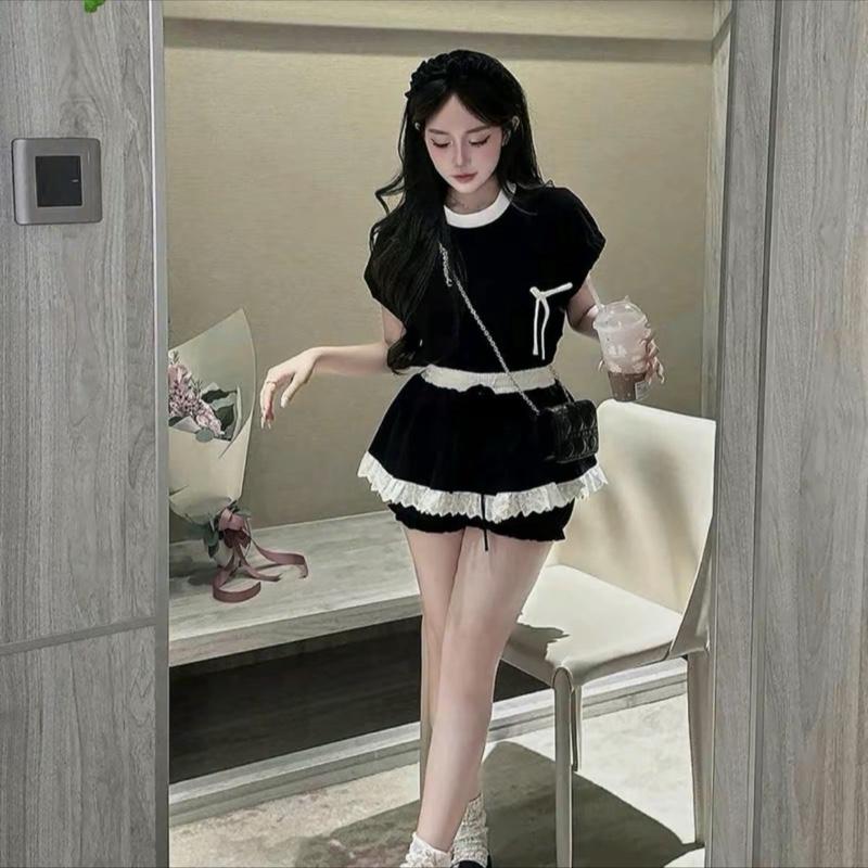 SÉT ĐỒ KIỂU TÁCH RỜI ÁO NỮ CÁNH DƠI MIX CHÂN VÁY XOÈ BÈO PHONG CÁCH TIỂU THƯ -H30 4