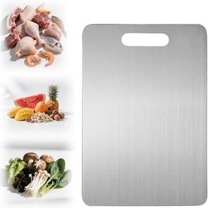 ステンレス鋼製まな板 耐久性・衛生性に優れたキッチン用まな板 肉・野菜・果物用の両面滑り止め仕様