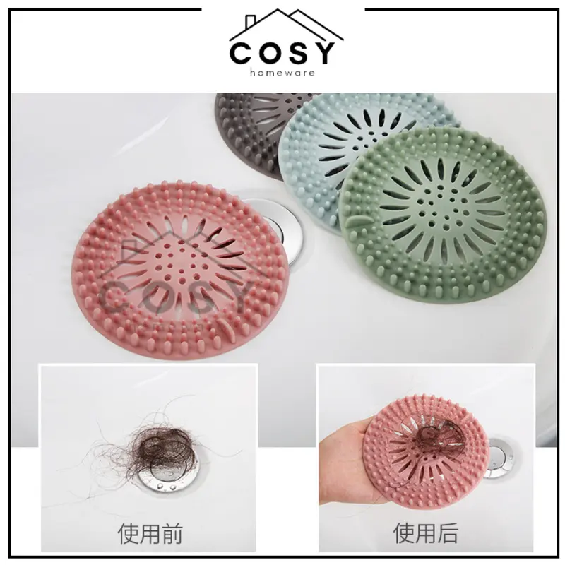 COSY Saringan Rambut Kamar Mandi / Saringan Wastafel Dapur / Filter Saluran Silikon 0