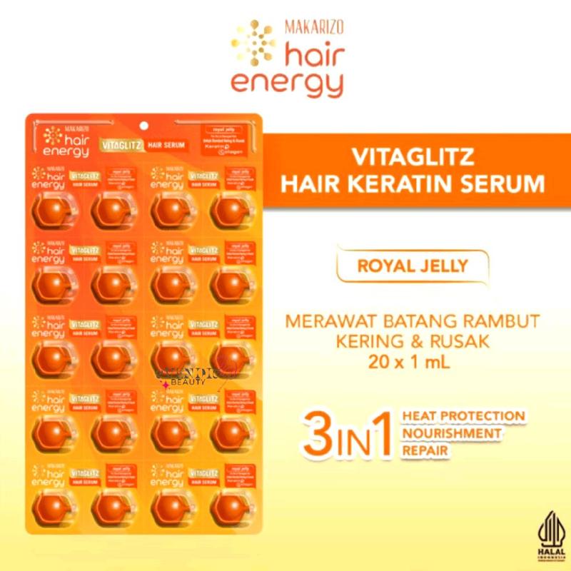 Makarizo Hair Energy Vitaglitz Hair Keratin Serum Capsul isi 20 Vitamin ...