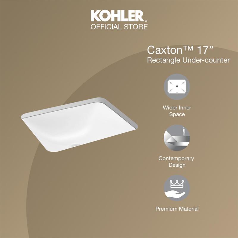 KOHLER Caxton Wastafel / Lavatory Under-counter 17" Rectangular Putih / White K-20000ID-0 0