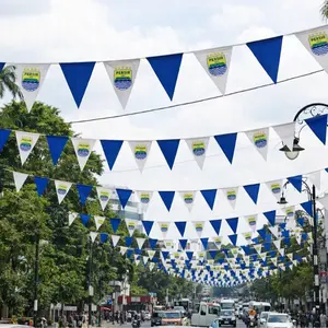 Bendera Persib Bandung 5 Bintang Rawis Renteng Segitiga Gantung