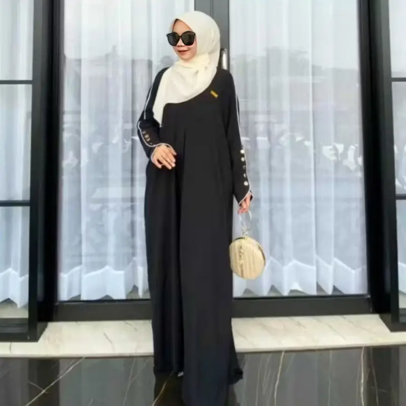 MECCA DAILY ABAYA BATWING UMROH INARA BAHAN CRINKLE AIRFLOW KOMBINASI 4