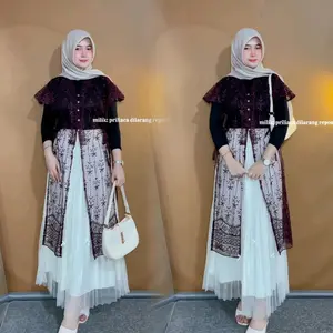 Outer Brokat Olla long vest Outerkondangan/ Outer wisuda/ Outer Hari raya
